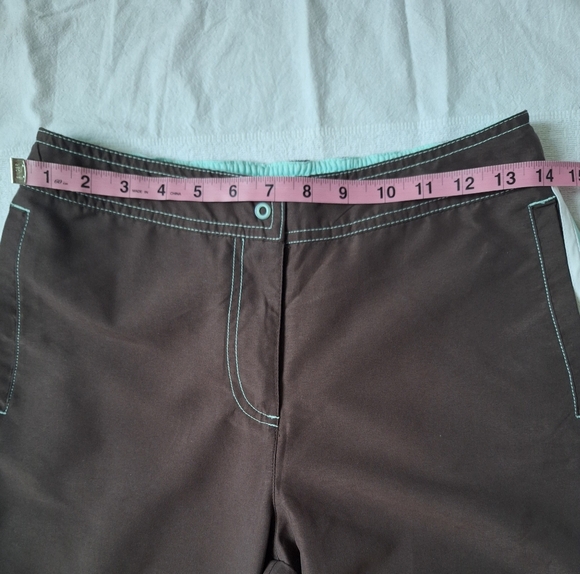 GreenTea Brown Wide Leg Pants with White Accents - Picture 4 of 10